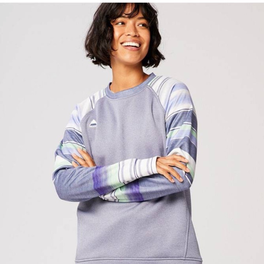 BurtonGray and Multicolor Striped Sleeve Jacket